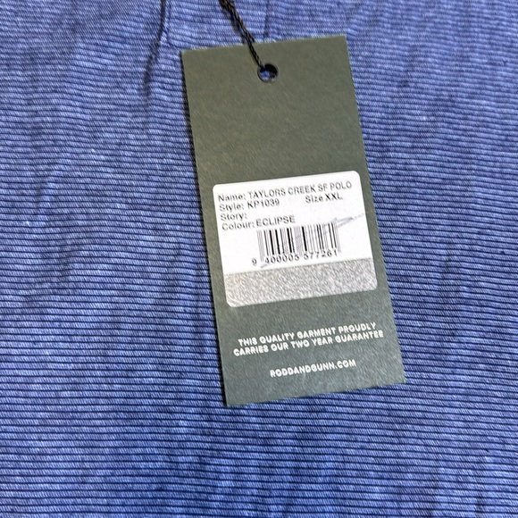 Rodd and Gunn Taylor’s Creek SF Polo. Color-Eclipse. Men’s Size XXL. NWT. - Picture 7 of 9